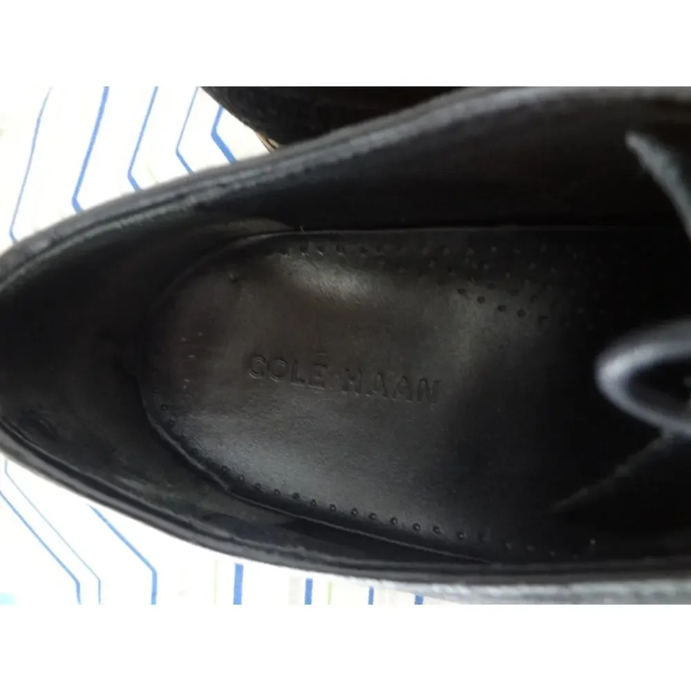 Cole Haan Black Suede Leather Oxfords Wingtip Men 12 Brogue Business Casual Work